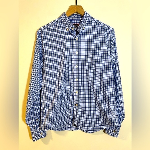 UNTUCKit Other - UNTUCKit Blue Plaid Nylon Performance Button Down Shirt, Size Small Lightweight